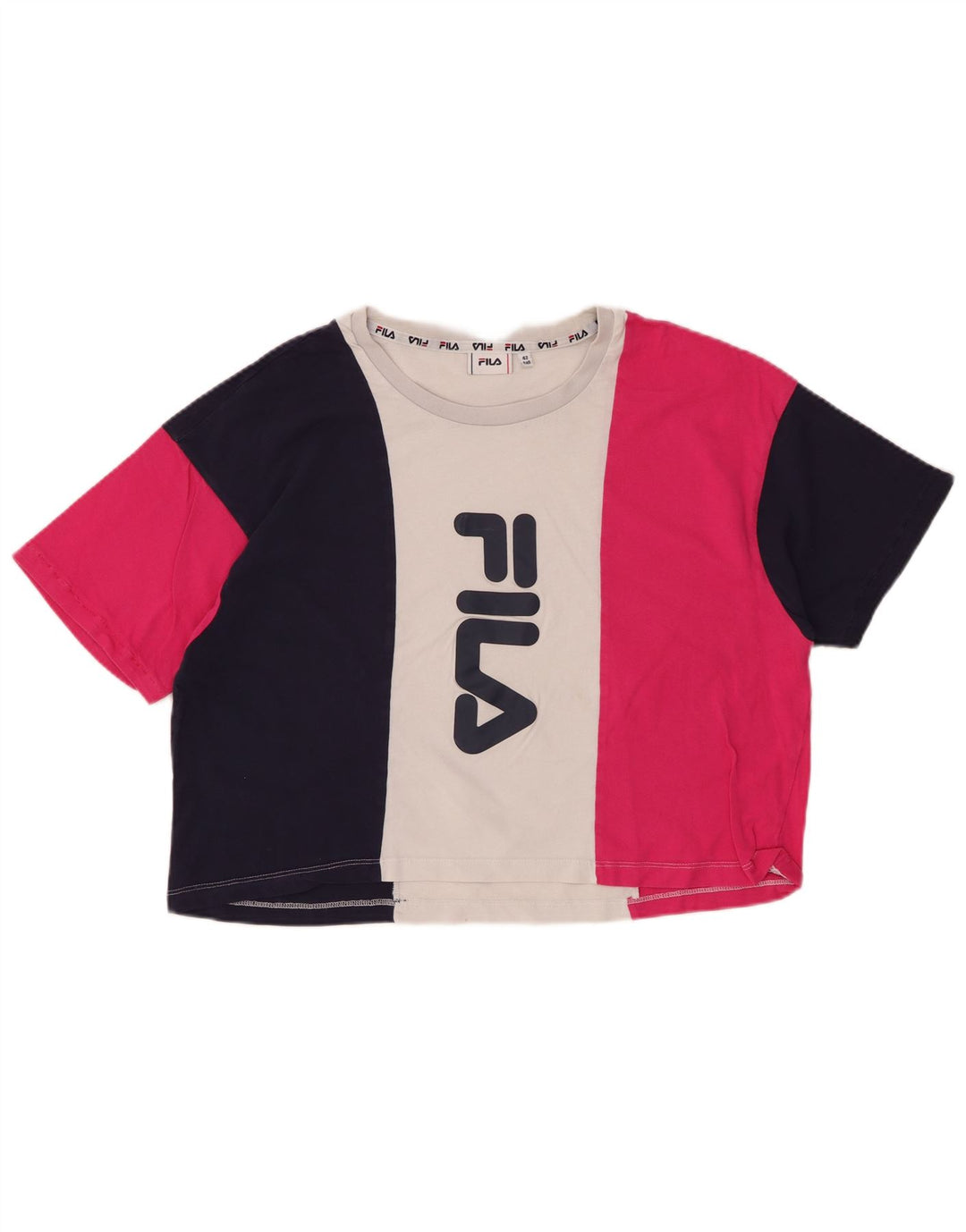 FILA Womens Graphic T-Shirt Top IT 42 Medium Multicoloured Colourblock