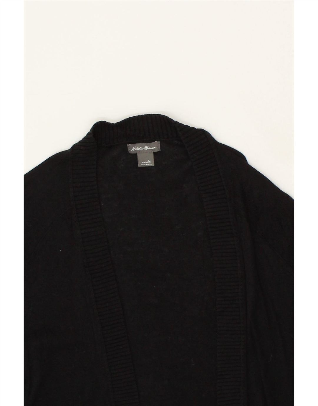 EDDIE BAUER Womens Open Cardigan Sweater UK 14 Medium Black Cotton Vintage Eddie Bauer and Second-Hand Eddie Bauer from Messina Hembry 