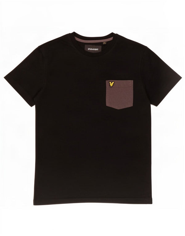 Lyle & Scott Mens T-Shirt Top Small Black Polyester