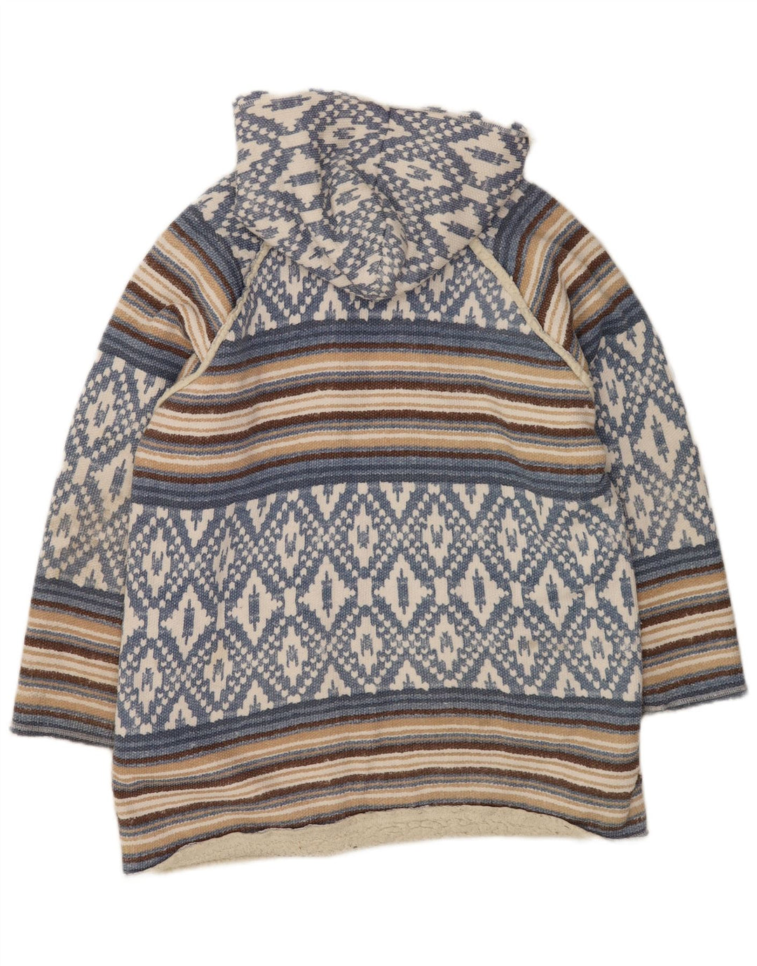 O'Neal Womens Oversized Open Sherpa Jacket UK 16 Large Blue Geometric