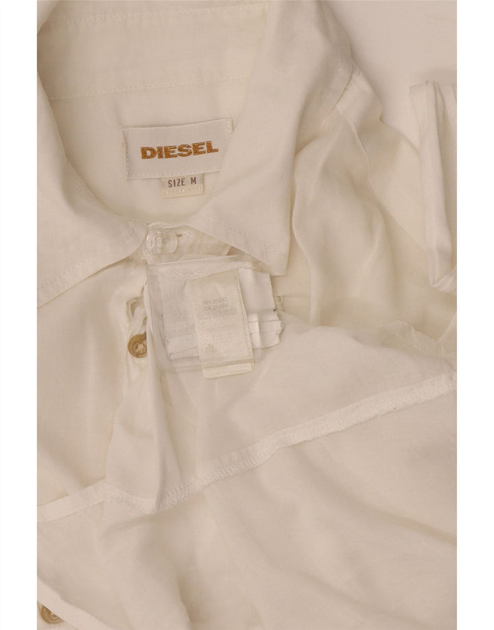 Diesel Womens Shirt UK 14 Medium White Cotton