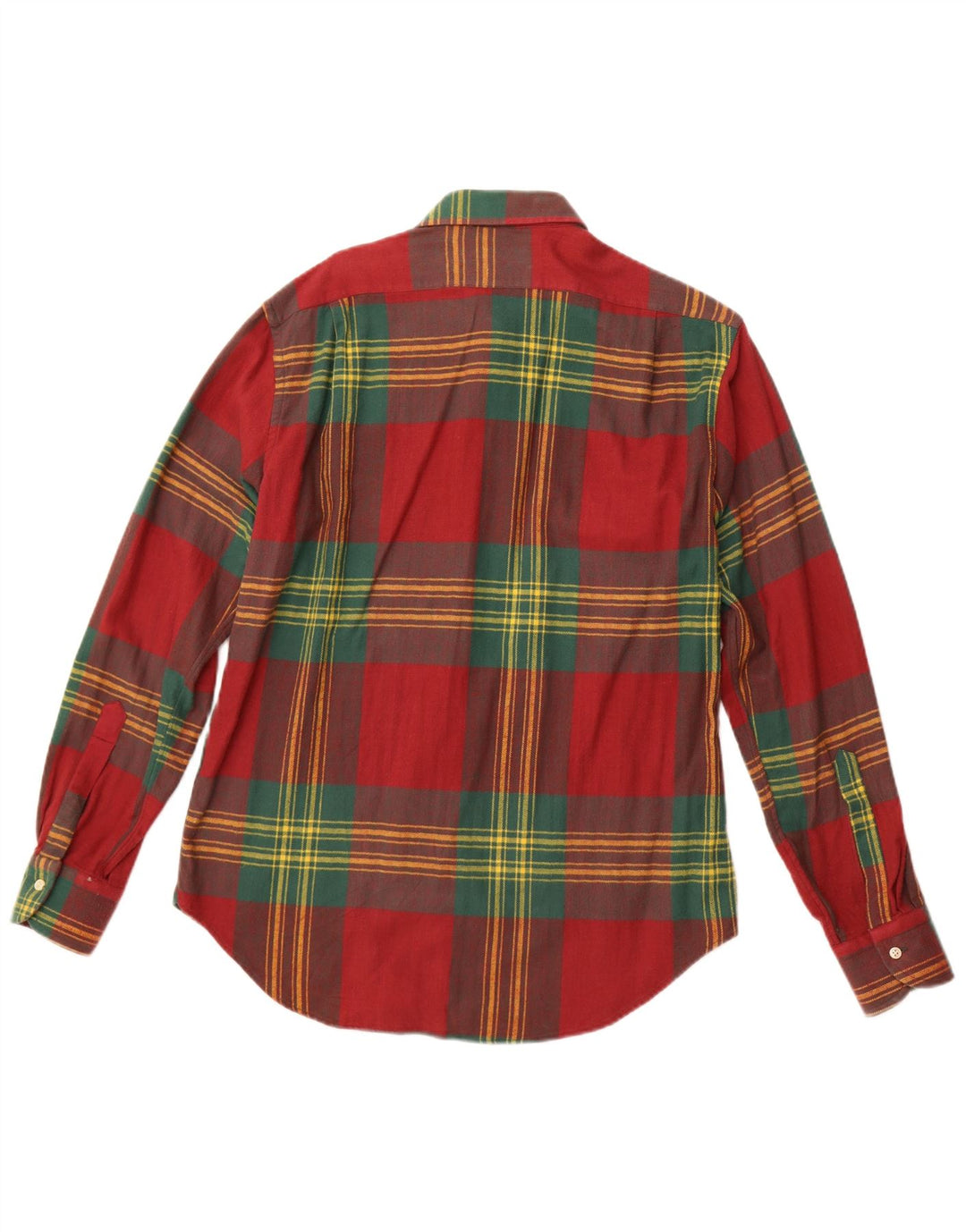 MOREAL Mens Flannel Shirt Size 40 Medium Red Plaid Cotton