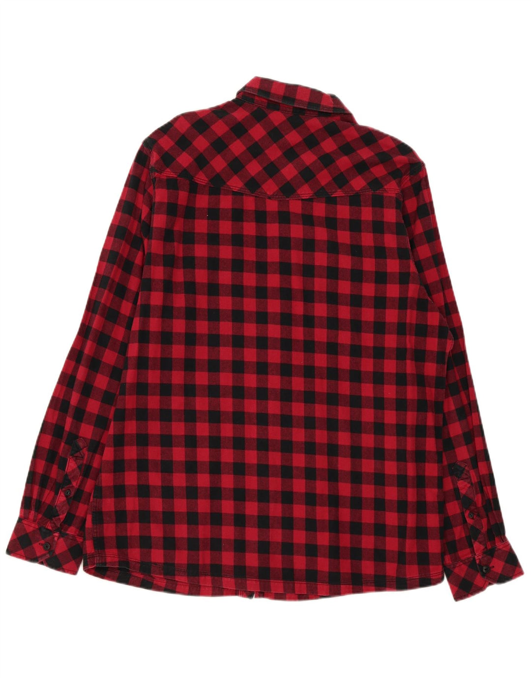 Animal Mens Flannel Shirt XL Red Gingham Cotton