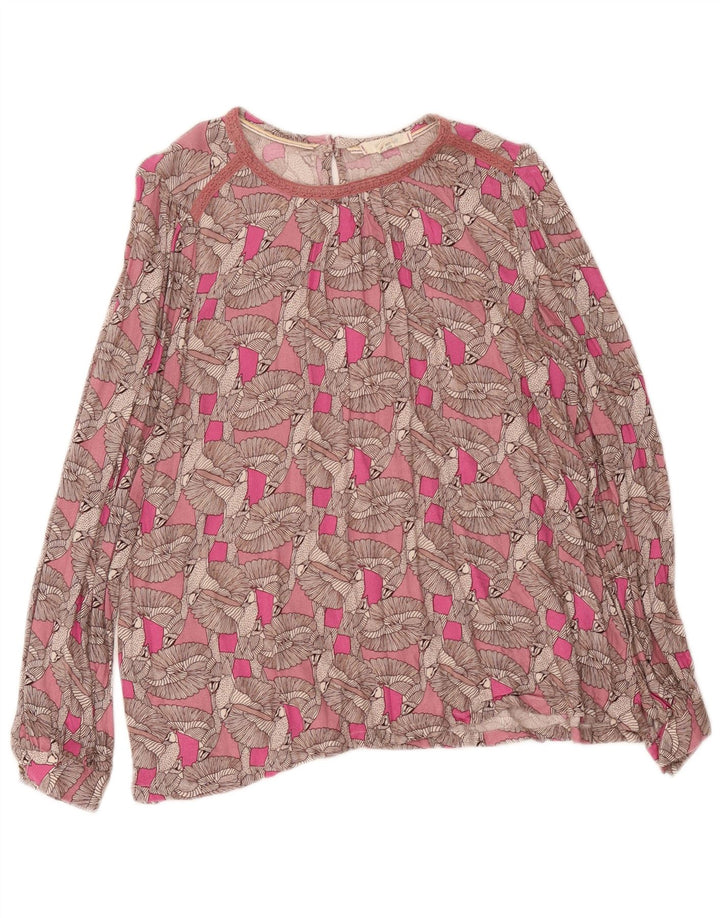 White Stuff Womens Abstract Pattern Blouse Top UK 12 Medium Pink