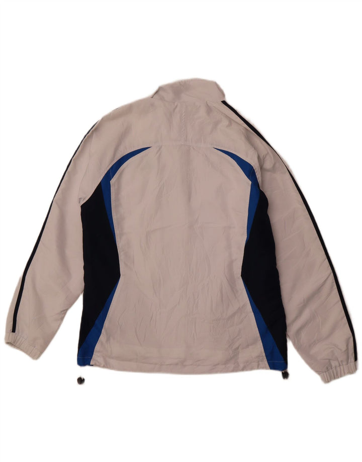 ASICS Mens Tracksuit Top Jacket Large White Colourblock Polyester