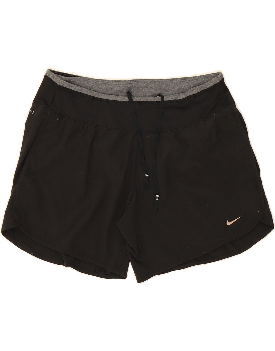 NIKE Womens Dri Fit Sport Shorts UK 14 Medium Black Polyester