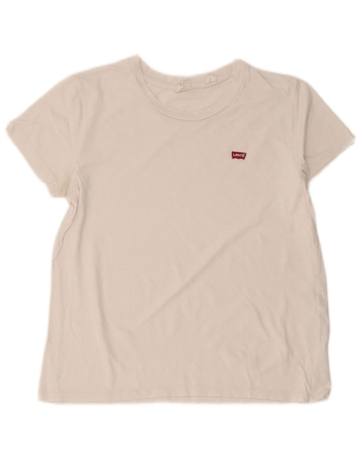 Levi's Womens T-Shirt Top UK 12 Medium White Cotton
