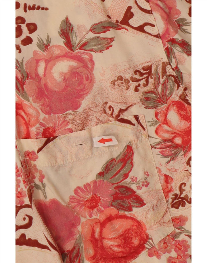 Quarry Mens Short Sleeve Shirt Large Multicoloured Floral Viscose