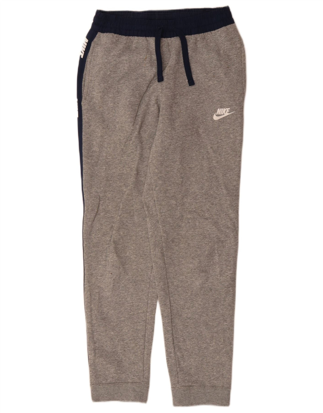 NIKE Boys Tracksuit Trousers Joggers 12-13 Years Large Grey Colourblock