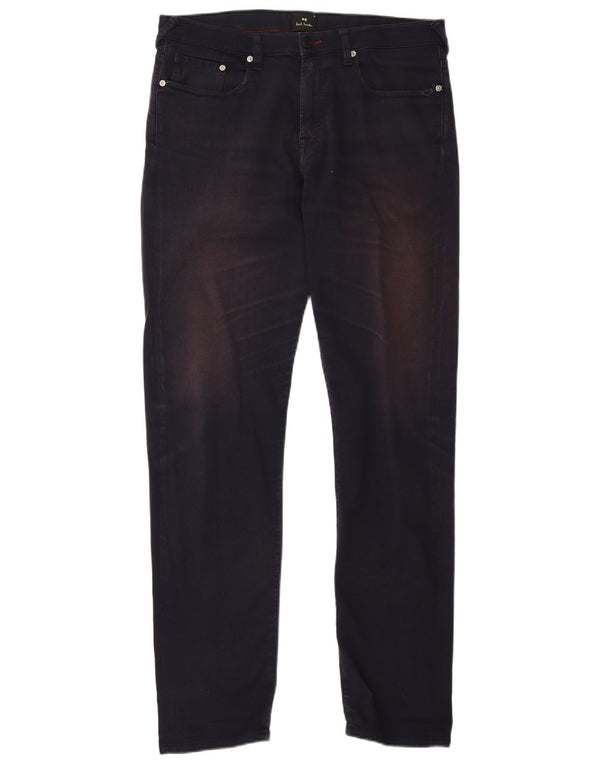Paul Smith Mens Skinny Casual Trousers W32 L32 Navy Blue Cotton