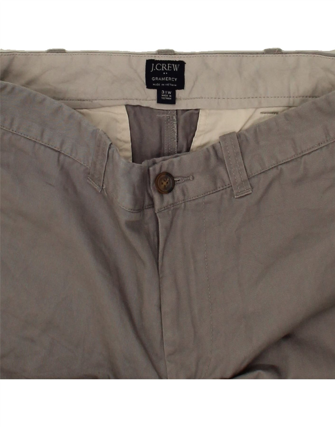 J. CREW Womens Gramercy Chino Shorts W31 Medium Grey Cotton Vintage J. Crew and Second-Hand J. Crew from Messina Hembry 