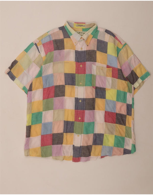 ORVIS Mens Short Sleeve Shirt 2XL Multicoloured Patchwork Cotton