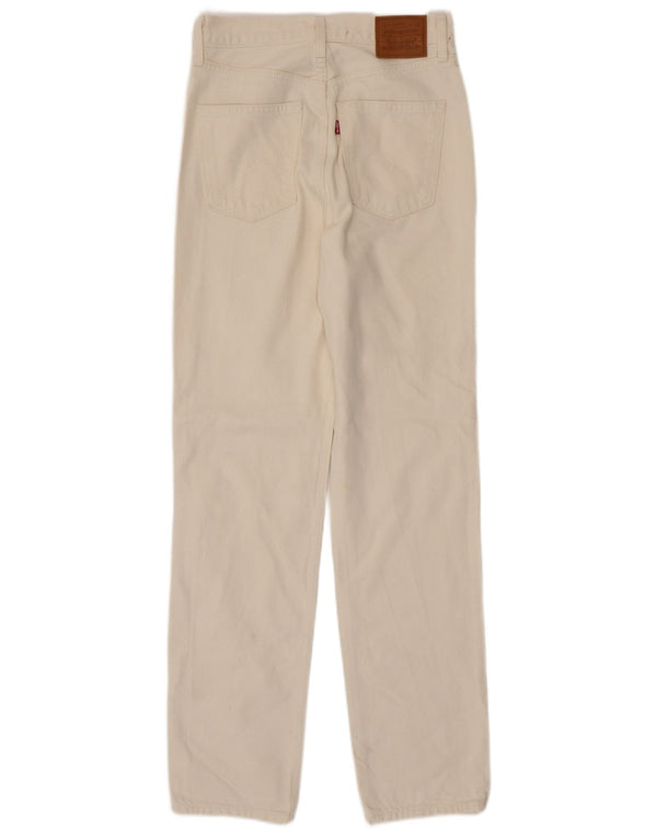 Levi's Womens High Rise Slim Straight Jeans W26 L31 Off White Cotton