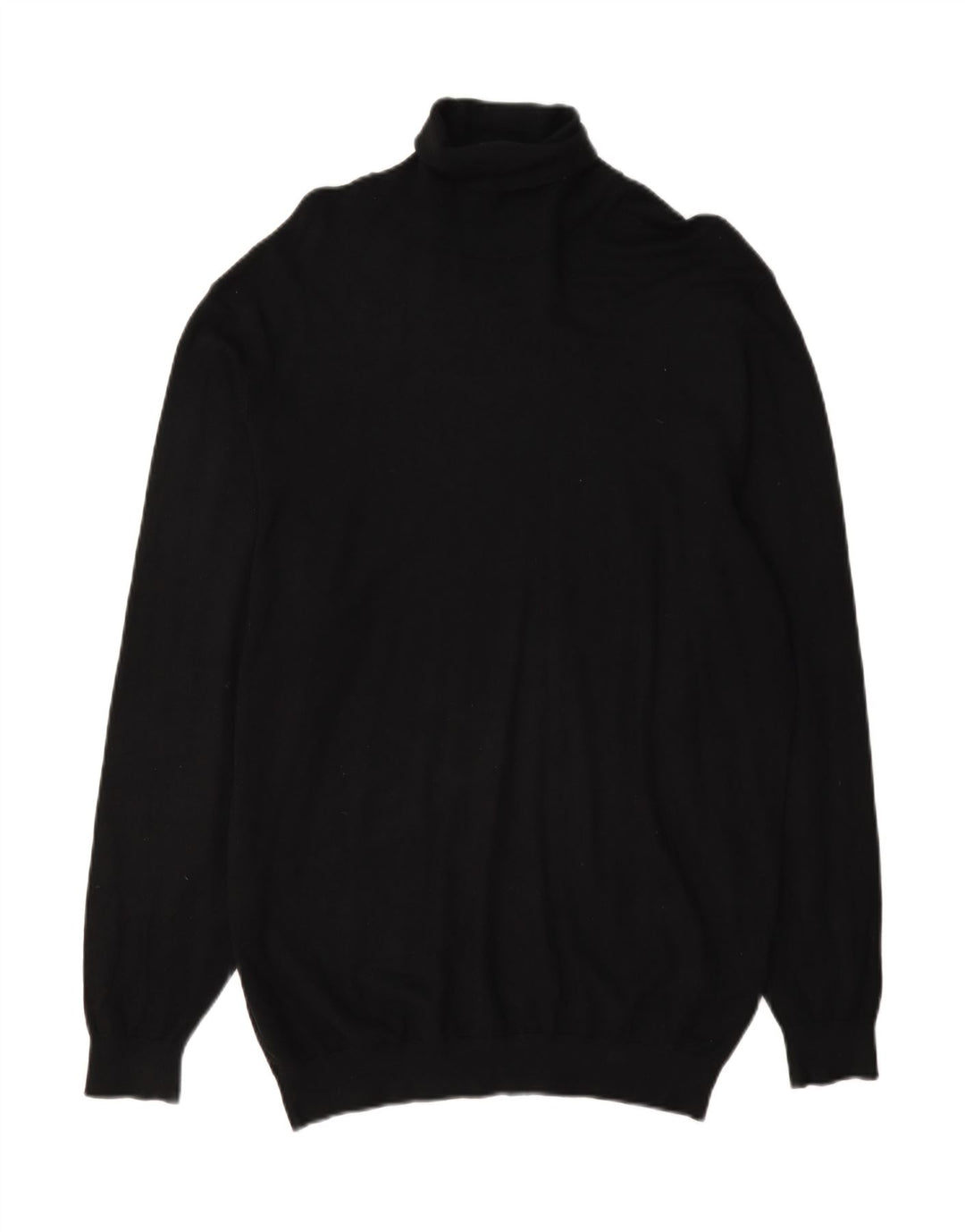 Zara Mens Roll Neck Jumper Sweater Large Black Viscose