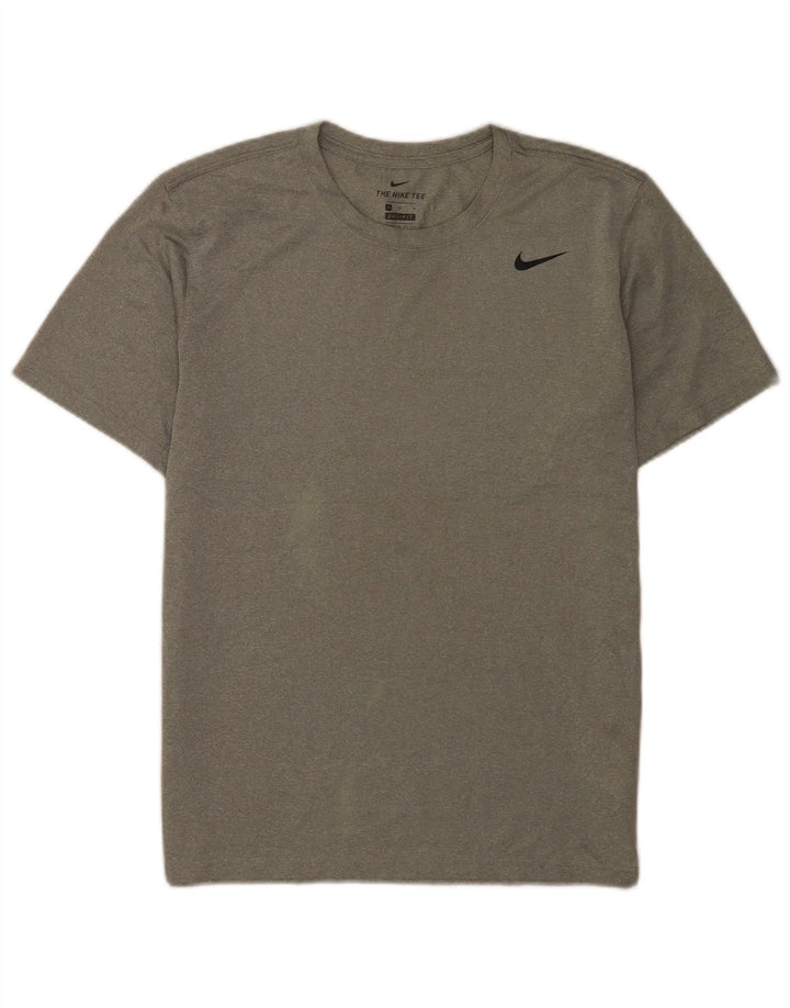 Nike Mens Dri Fit T-Shirt Top Medium Grey Polyester