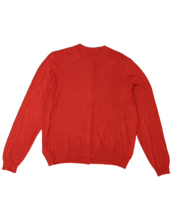 Marks & Spencer Womens Cardigan Sweater UK 14 Large Red Viscose