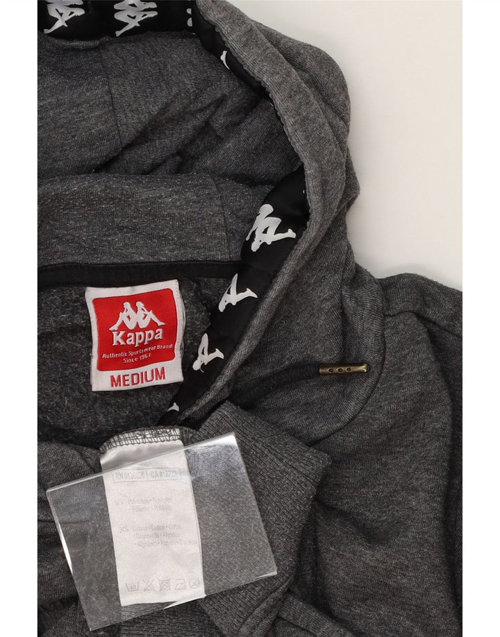 KAPPA Womens Graphic Hoodie Jumper UK 14 Medium Grey Polyester Vintage Kappa and Second-Hand Kappa from Messina Hembry 