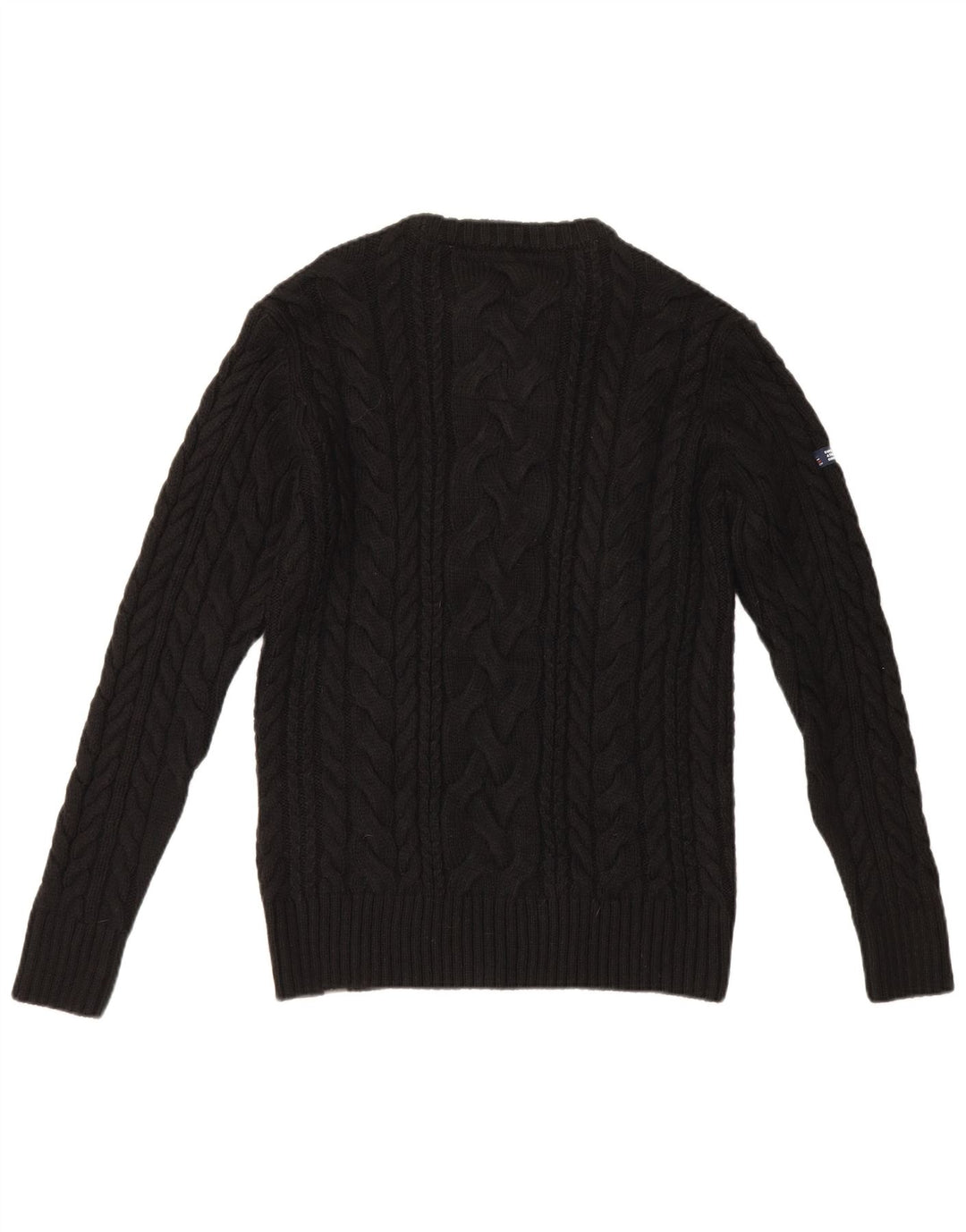 Superdry Mens Crew Neck Jumper Sweater Large Black Acrylic