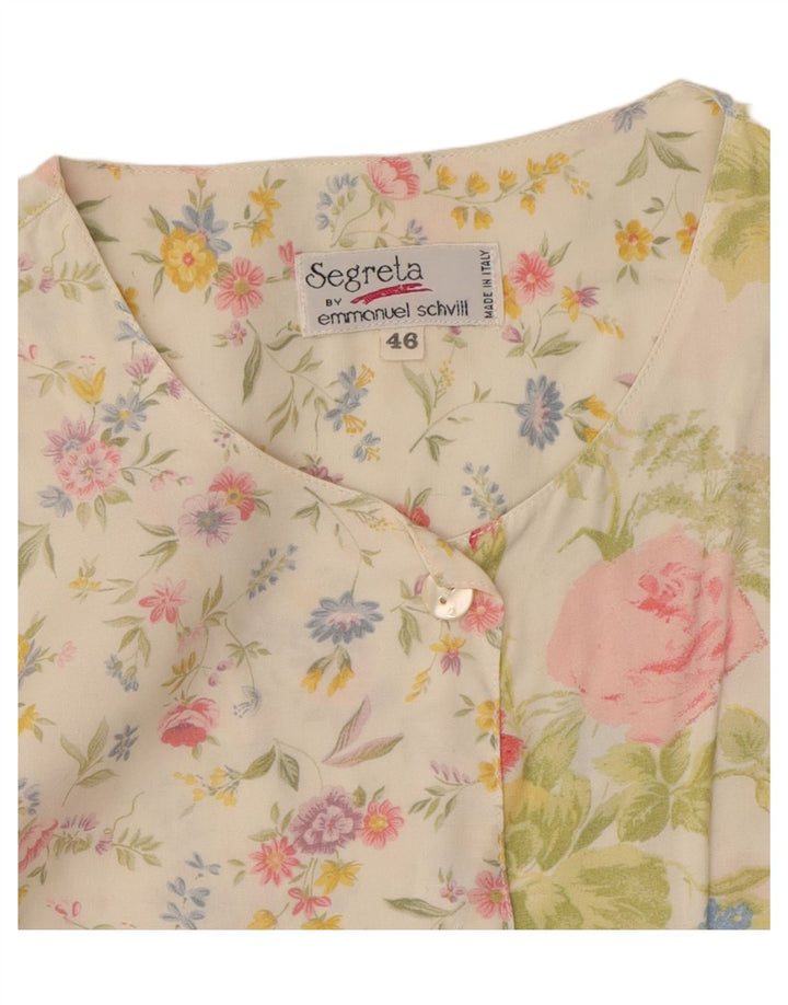 EMMANUEL SCHVILI Womens Shirt Blouse IT 46 Large Multicoloured Floral Vintage Emmanuel Schvili and Second-Hand Emmanuel Schvili from Messina Hembry 