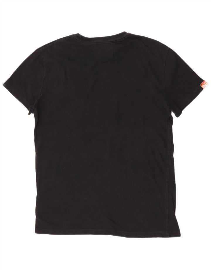 Superdry Mens T-Shirt Top Medium Black Cotton