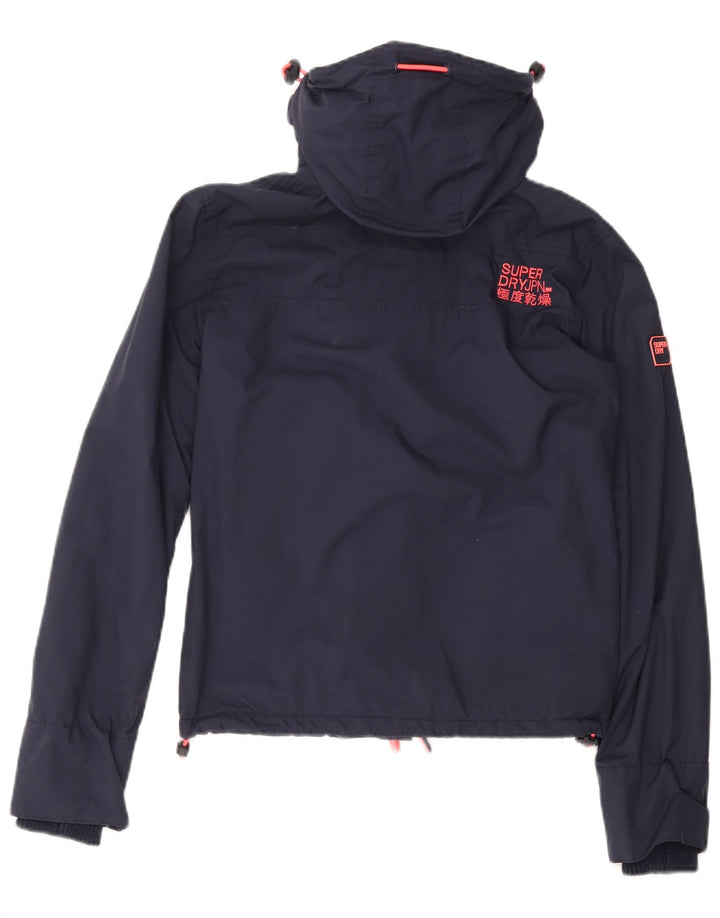 SUPERDRY Womens Windcheater Oversized Windbreaker Jacket UK 6 XS Navy Blue