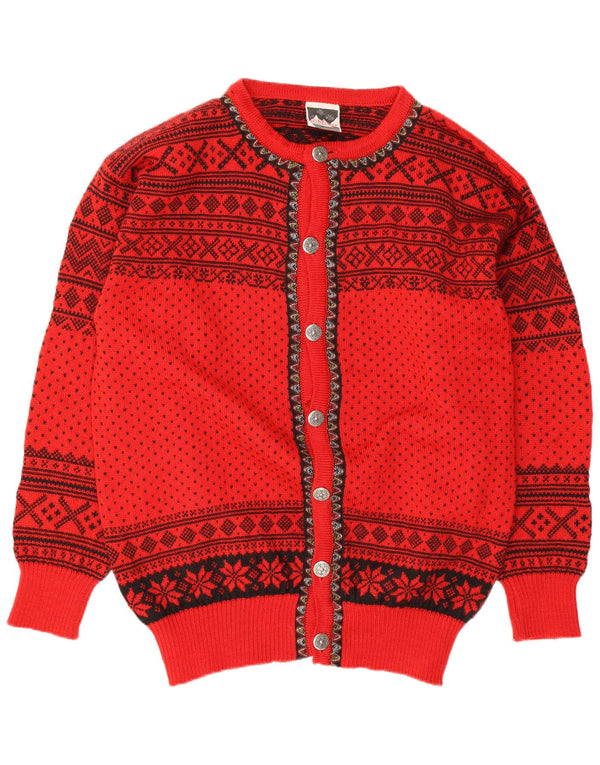 Dale of Norway Mens Cardigan Sweater Medium Red Fair Isle New Wool