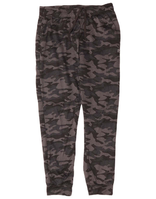 RUSSELL ATHLETIC Mens Tracksuit Trousers Joggers Large  Grey Camouflage
