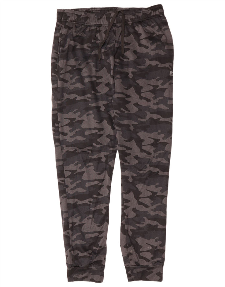 RUSSELL ATHLETIC Mens Tracksuit Trousers Joggers Large  Grey Camouflage