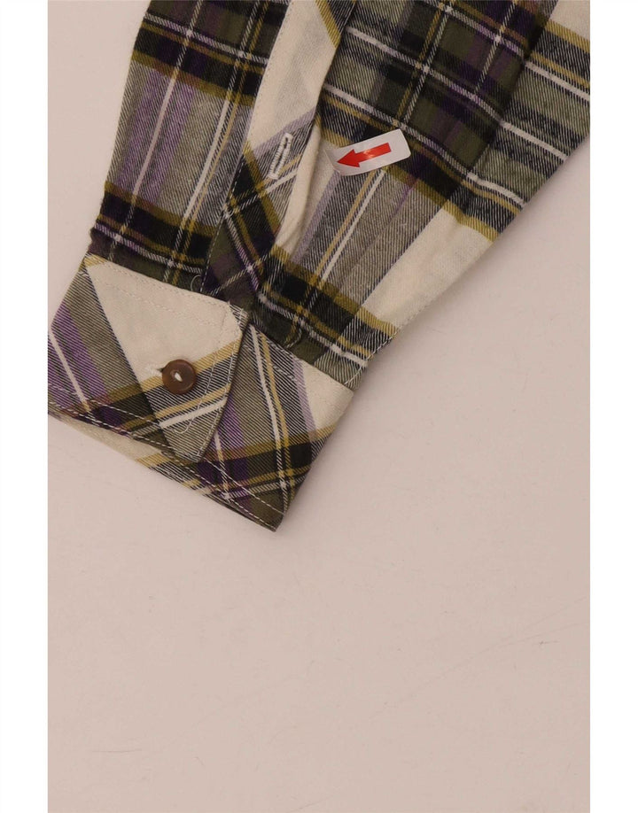 Vintage Mens Flannel Shirt Small Multicoloured Check Cotton