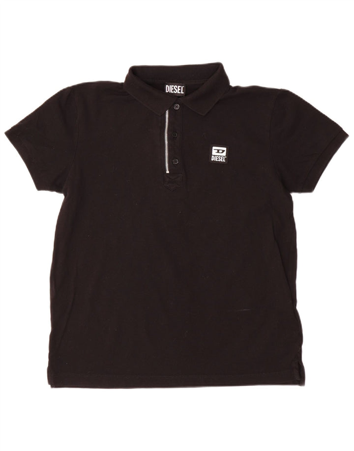 DIESEL Mens Polo Shirt Medium Black Cotton