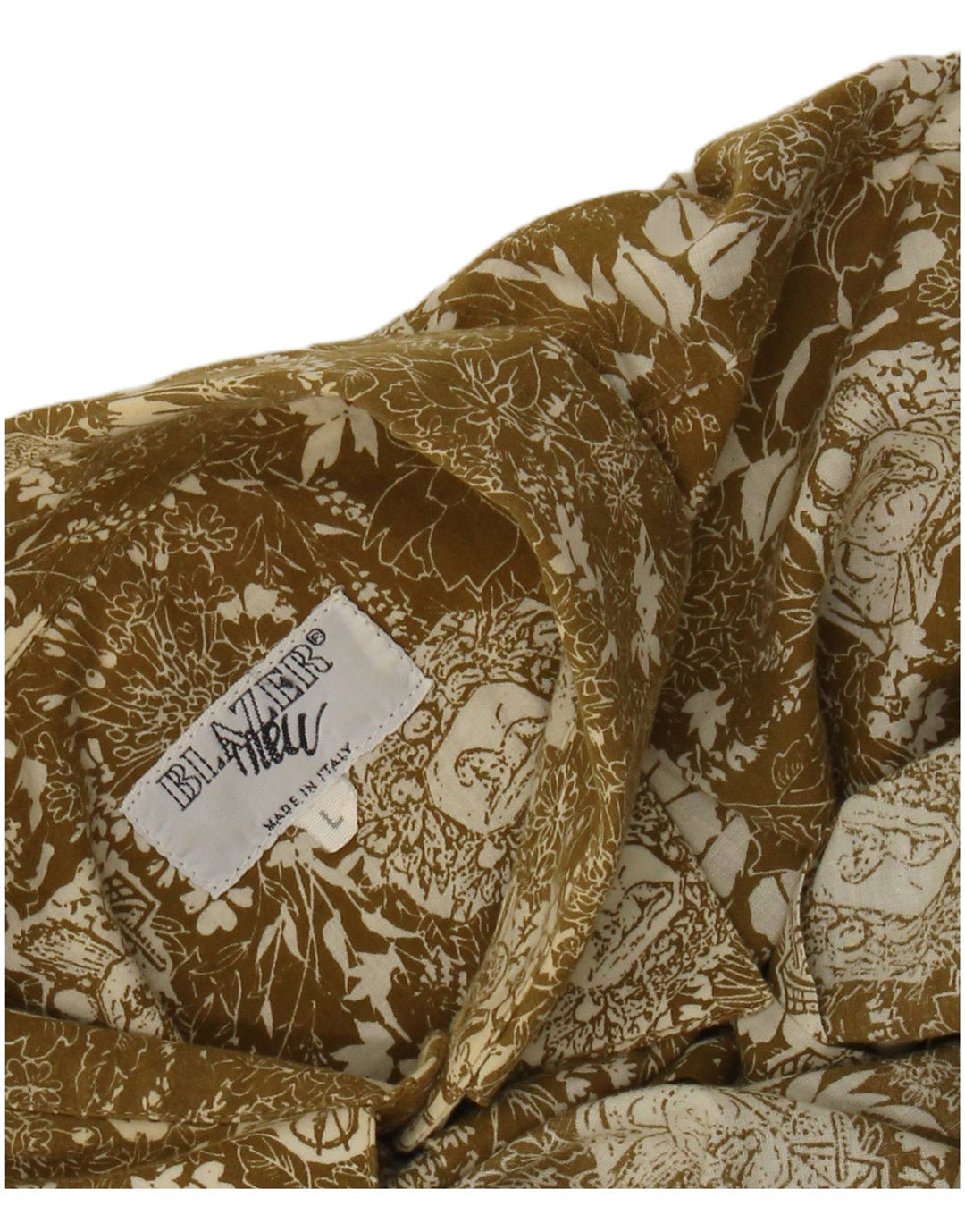 Vintage Mens Shirt Large Green Floral