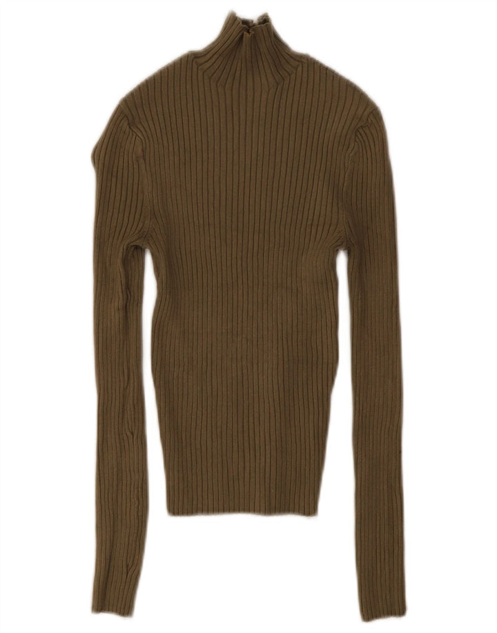 Zara Womens Crop Top UK 8 Small Khaki Viscose