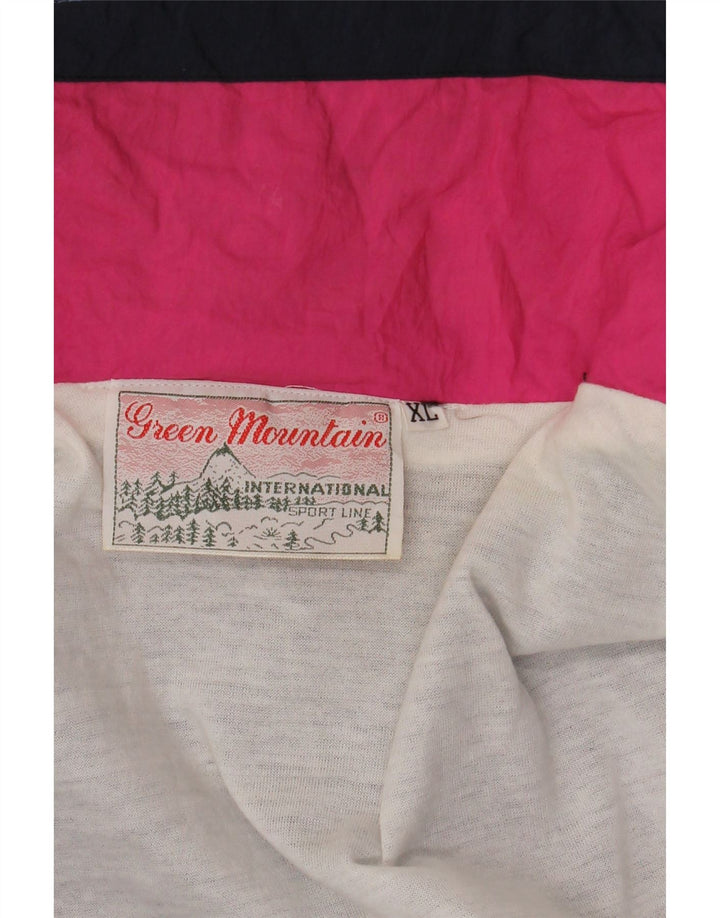 Vintage Mens Hooded Tracksuit Top Jacket XL Multicoloured Colourblock