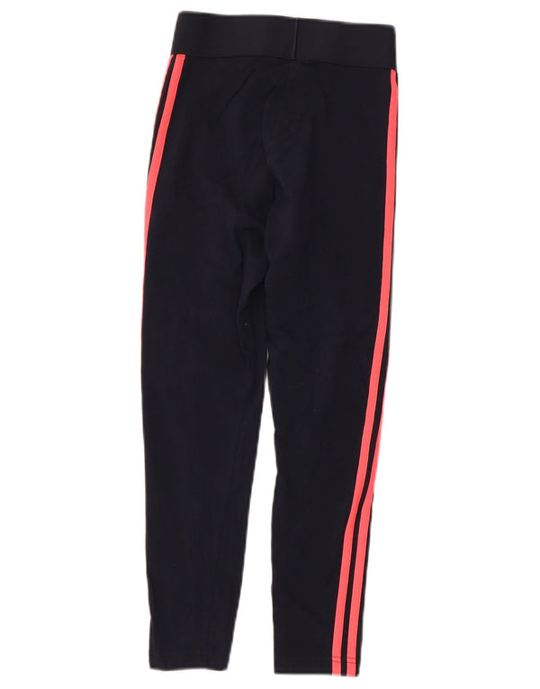 Adidas Womens Leggings UK 4/6 XS Navy Blue Cotton