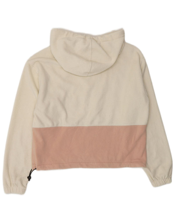 Champion Womens Hooded Fleece Jumper UK 10 Small White Colourblock