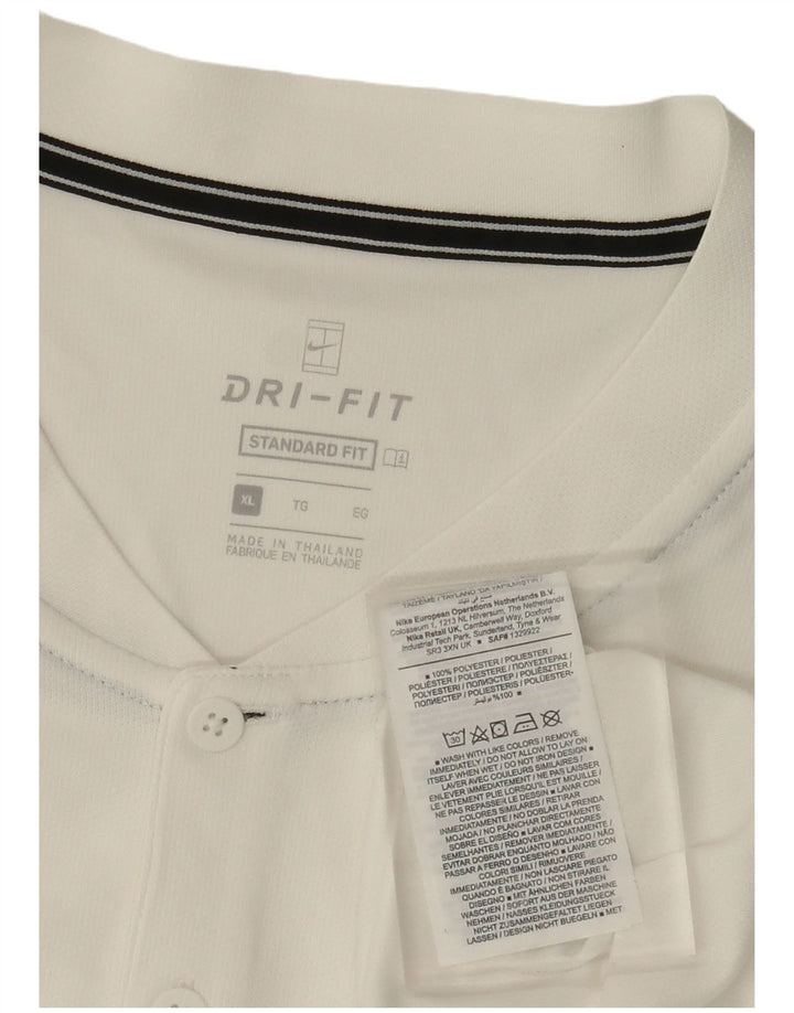 NIKE Mens Dri Fit Standard Fit T-Shirt Top XL White Polyester