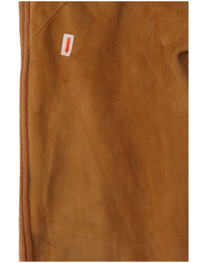 Vintage Mens Suede Bomber Jacket UK 42 XL Brown Leather
