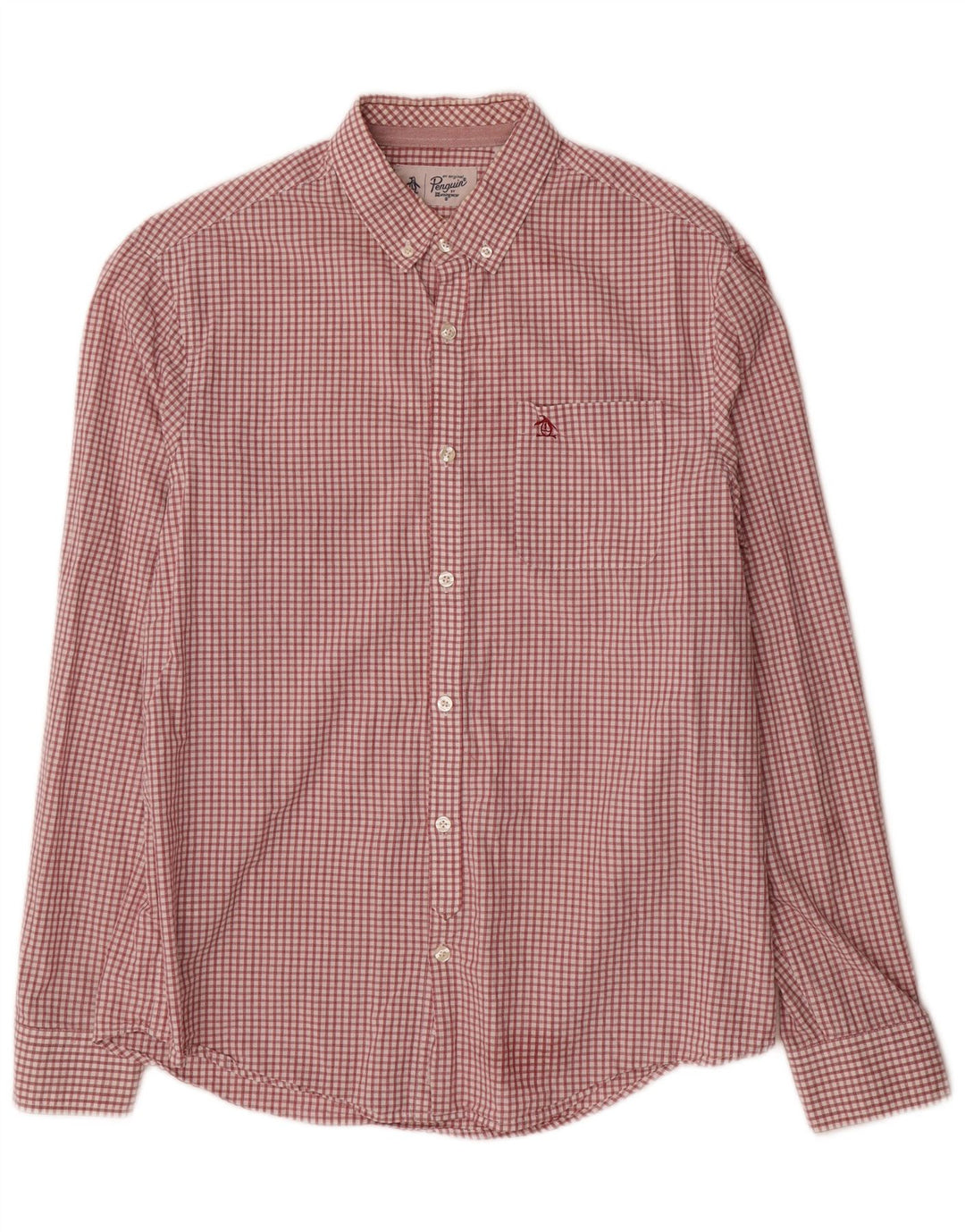 Penguin Mens Shirt Large Red Check Cotton