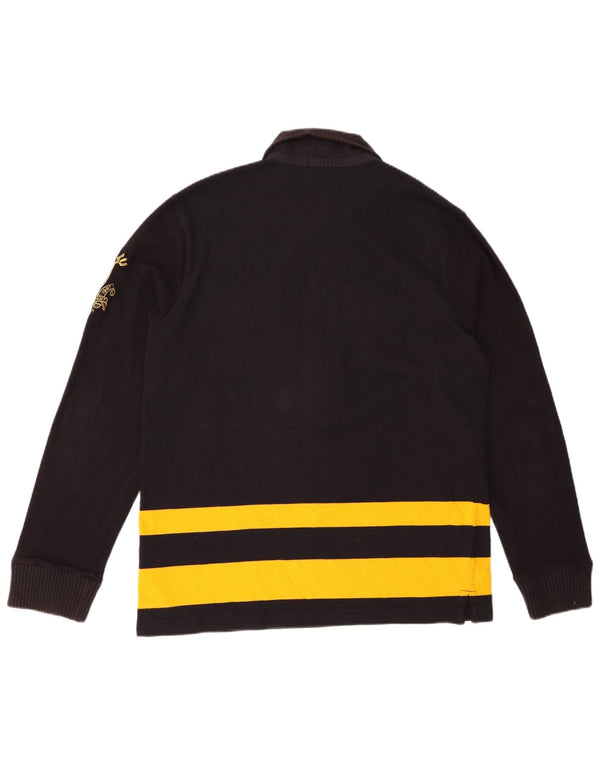 POLO RALPH LAUREN Mens Long Sleeve Rugby Polo Shirt Large Black Striped