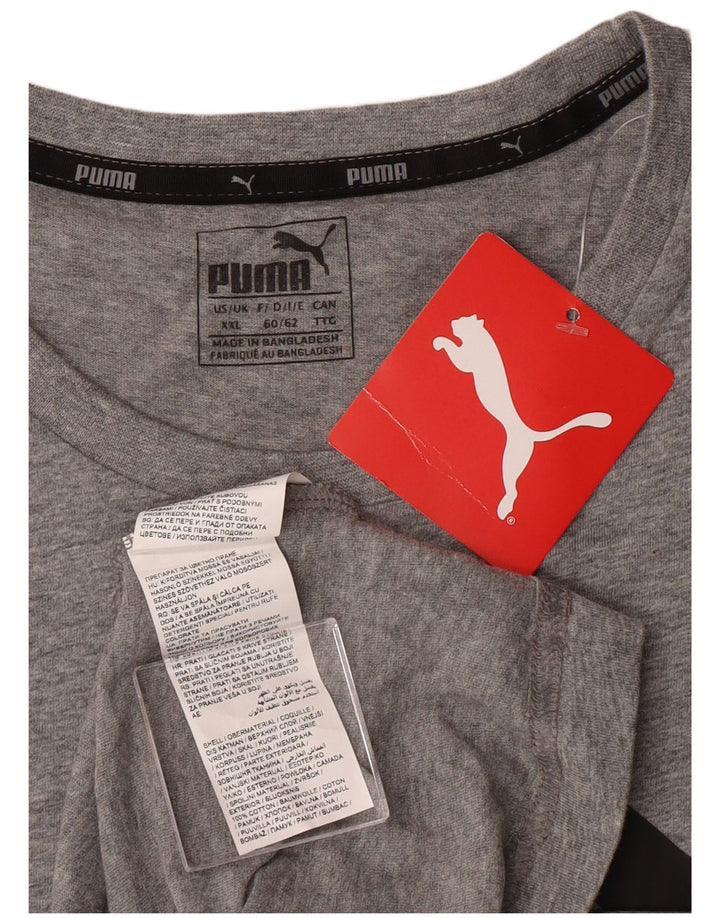 Puma Mens Graphic T-Shirt Top 2XL Grey Cotton