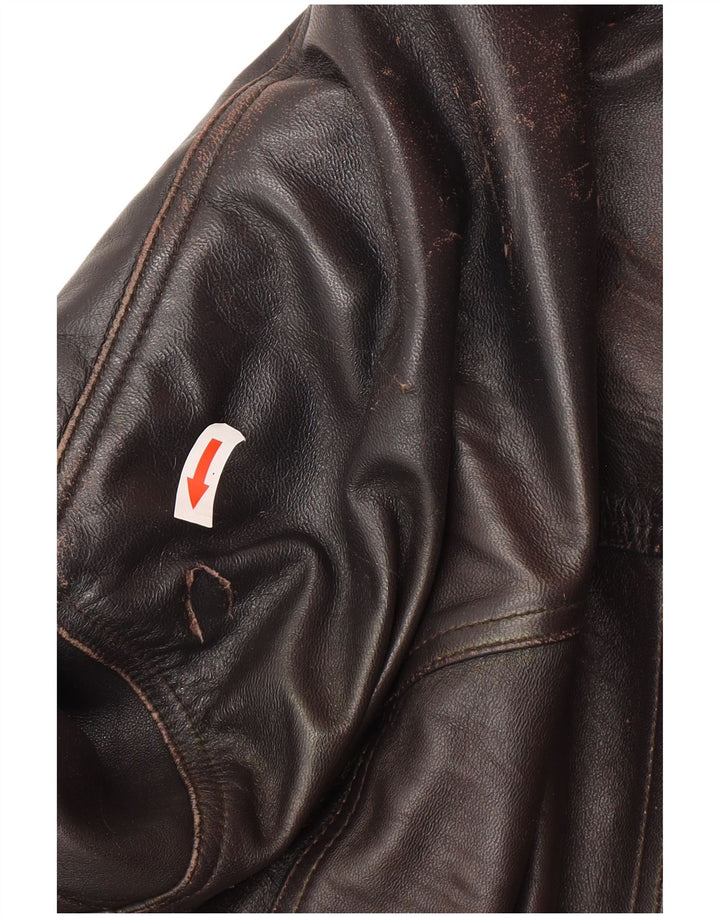 Vintage Mens Leather Jacket UK 44 2XL Black Leather