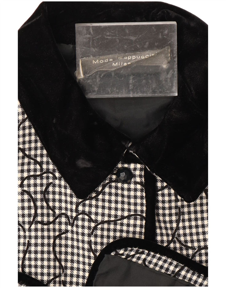 VINTAGE Womens 2 Piece Skirt Set UK 14 Medium W31   Black Houndstooth Vintage Vintage and Second-Hand Vintage from Messina Hembry 