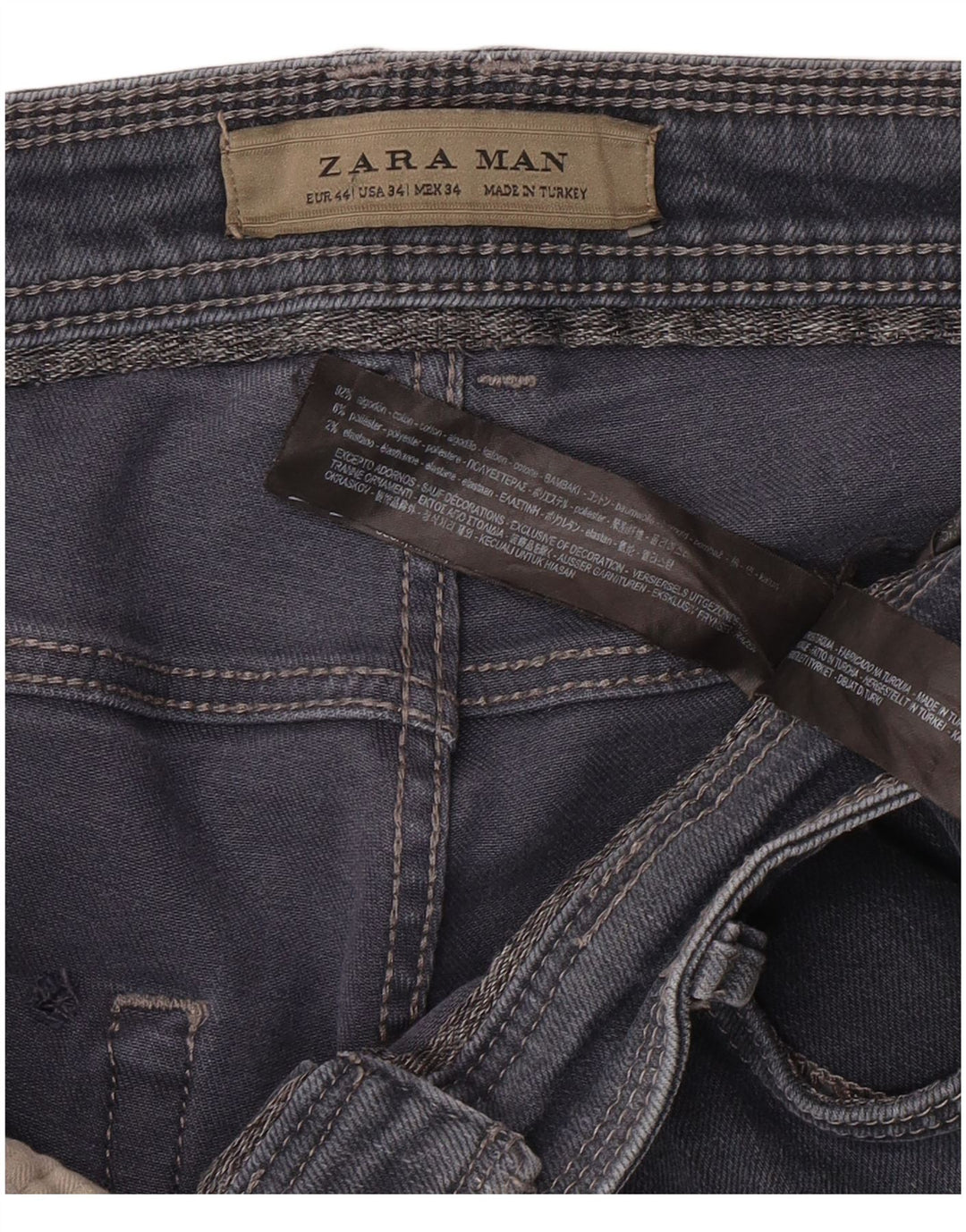 ZARA Mens Slim Jeans EU 44 Large W34 L30 Blue Cotton