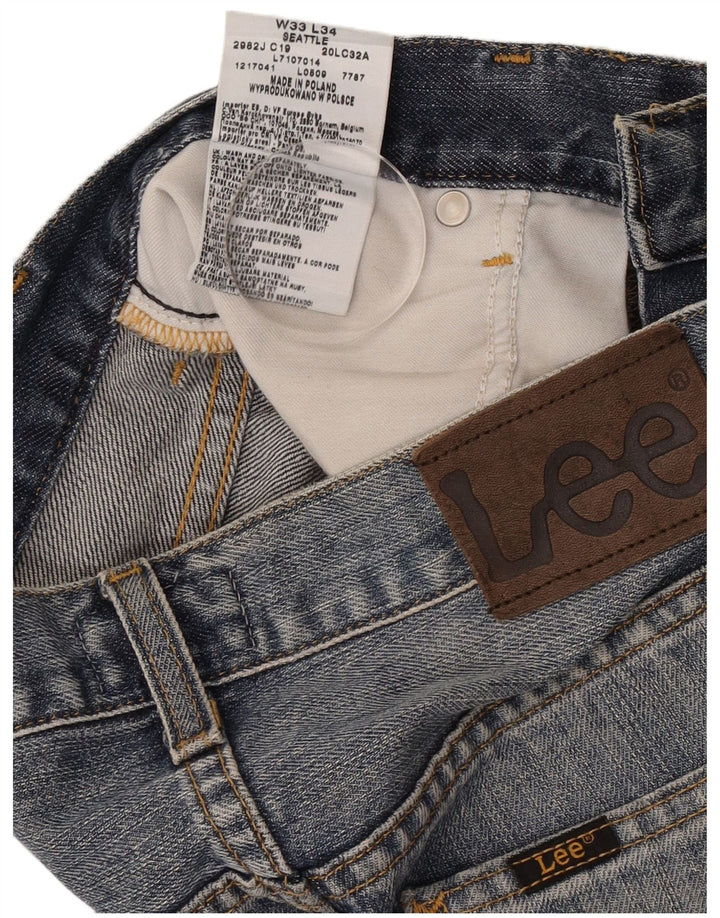 Lee Womens Seattle Straight Jeans W33 L34 Blue Cotton