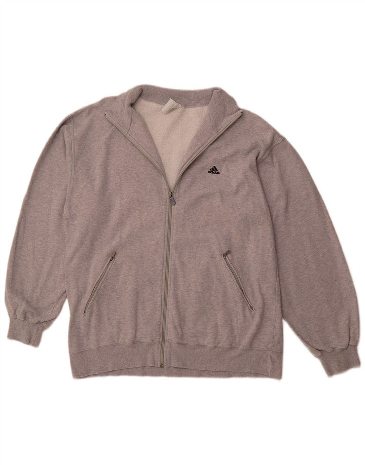 ADIDAS Mens Tracksuit Top Jacket UK 40/42 Medium Grey Cotton