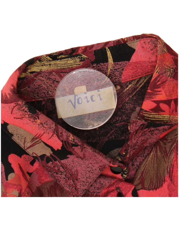 Vintage Womens 2 Piece Skirt Set UK 12 Medium W27 Burgundy Floral Retro