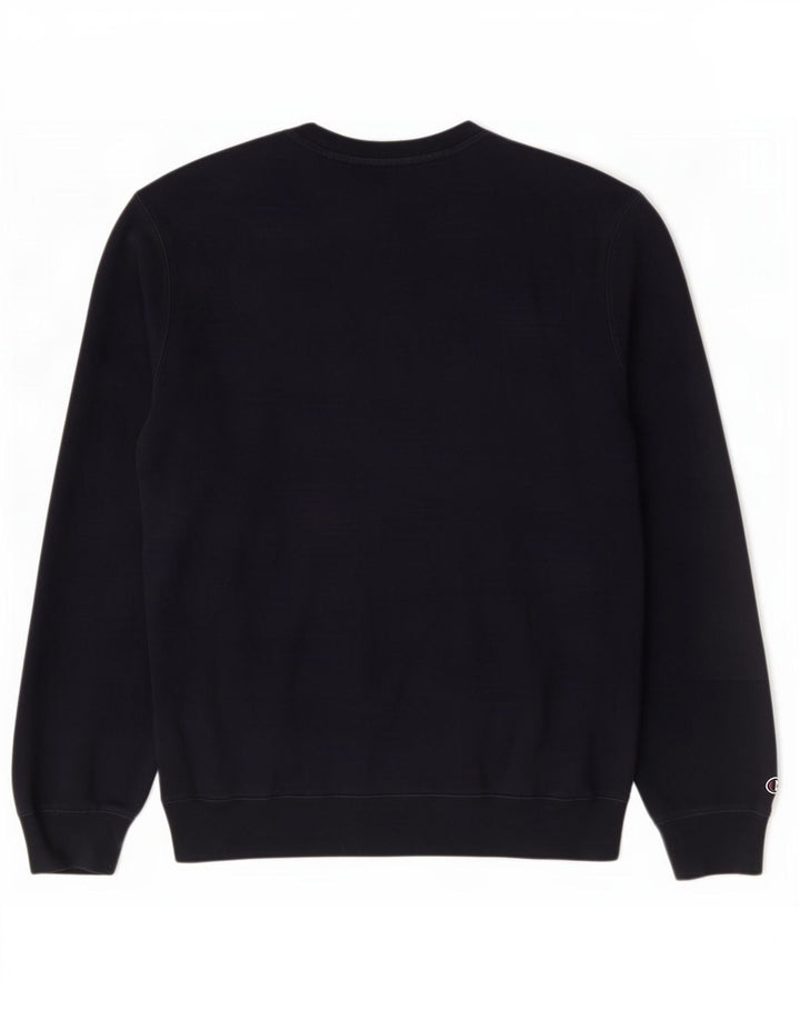 Champion Mens Graphic Sweatshirt Jumper Medium Navy Blue Cotton