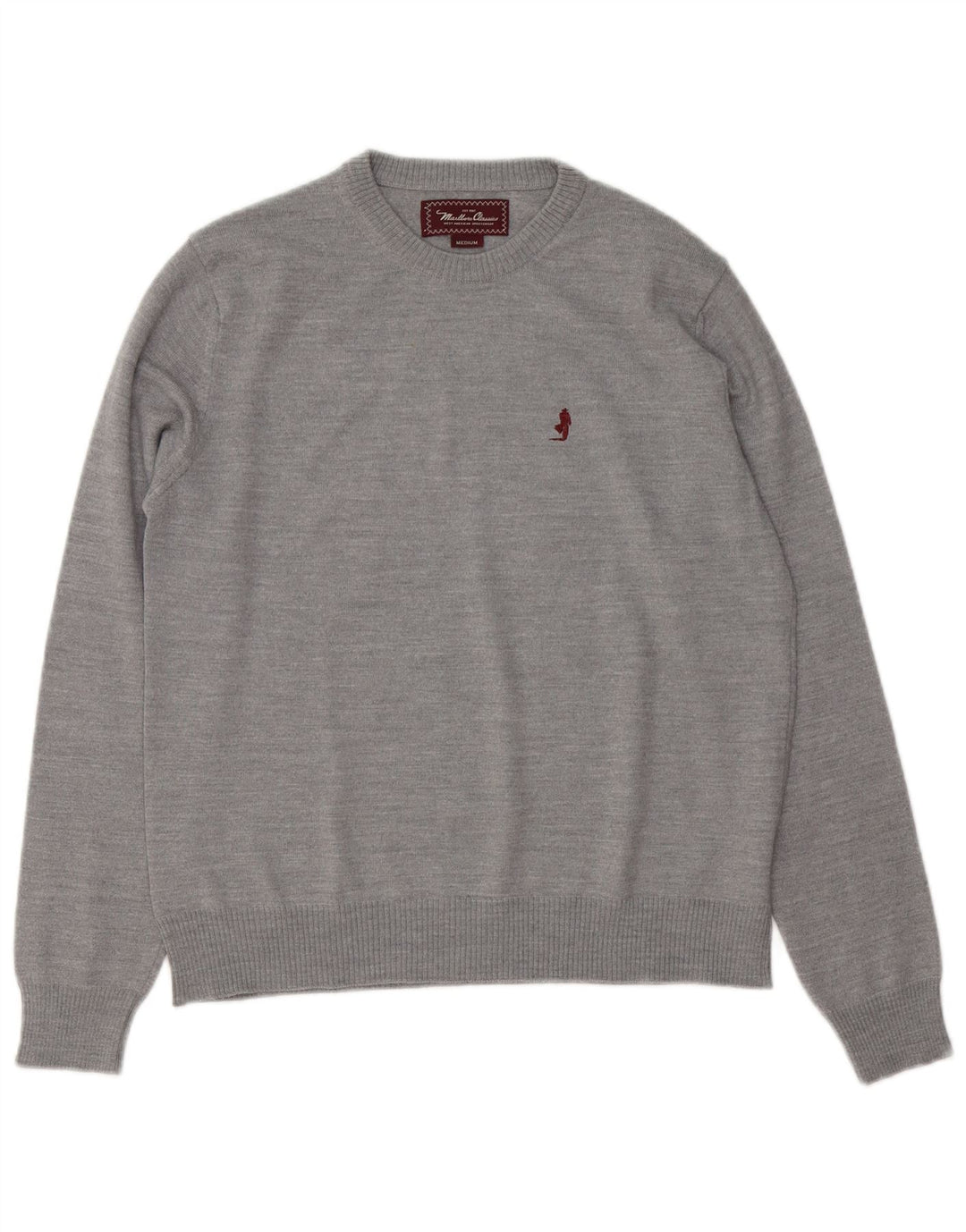 Marlboro Classics Mens Crew Neck Jumper Sweater Medium Grey