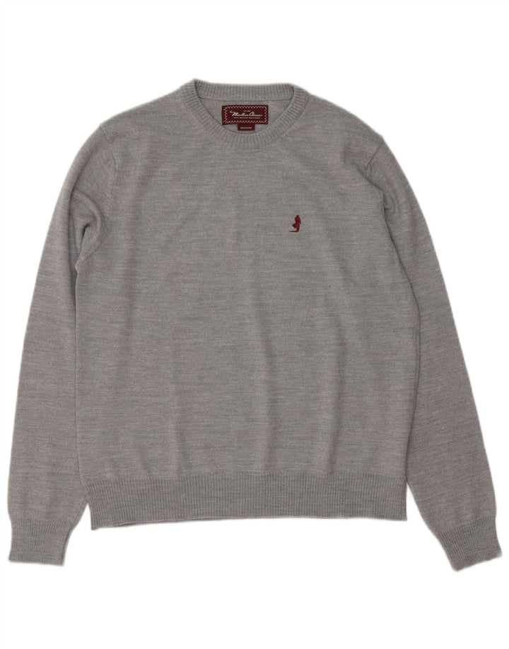 Marlboro Classics Mens Crew Neck Jumper Sweater Medium Grey