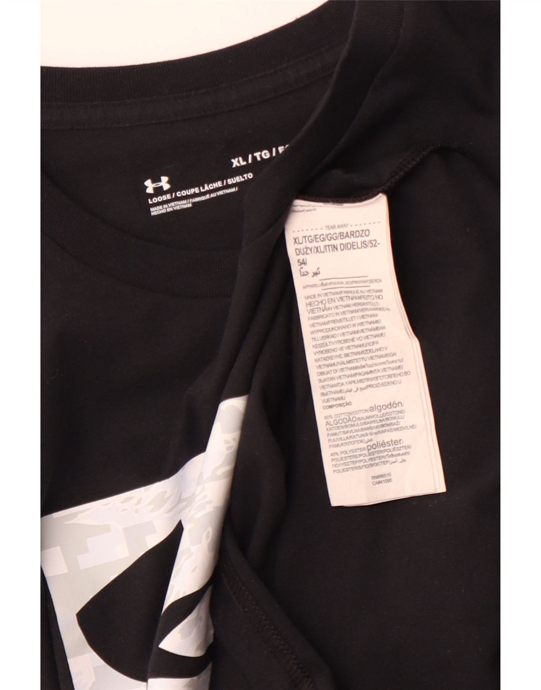 UNDER ARMOUR Mens Graphic T-Shirt Top XL Black Cotton